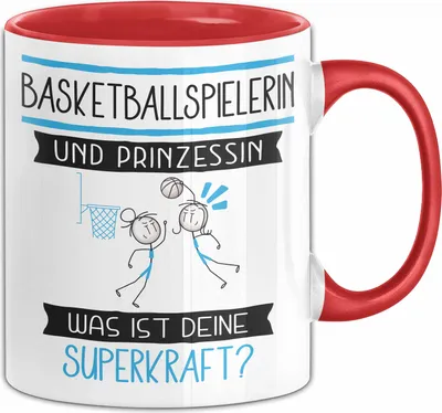 Produktbild von Basketballspielerin Und Prinzessin Tasse Geschenk Für Eine Basketballspielerin Geburtstag Was Ist Deine Superkraft (Rot)