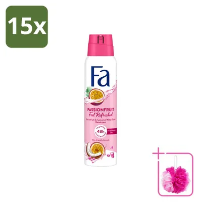 Productafbeelding van 15 x Fa Deodorant Spray Passievrucht, 150 ml - Voordeelverpakking - 15 stuks