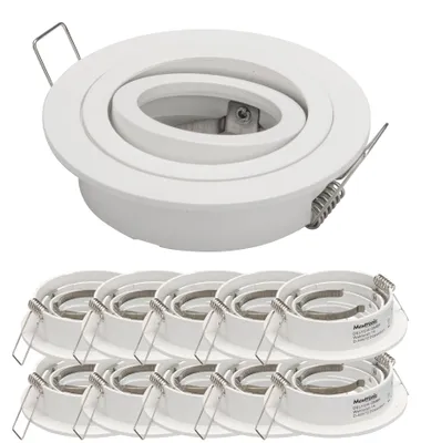 Produktbild von 10x Einbaurahmen Mattweiß 648-MA Ø75 mm für Leuchtmittel GU10 | MR16 IP20