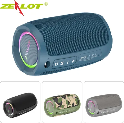 Produktbild von ZEALOT S49 tragbarer Bluetooth-Lautsprecher, BT5.2 | HiFi-Klangqualität | 40 W Leistung | IP67 wasserdicht, unterstützt Aux, FM, TF-Karte, USB, BT-Verbindung, Blau