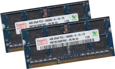Obrázok produktu pre Hynix 8Gb 2x 4Gb SoDimm 1333Mhz Ram Memory HMT351S6BFR8C Pc-10600s DDR3 204PIN