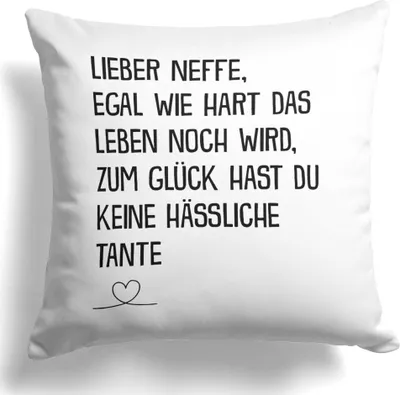 Produktbild von 22Feels Neffe Geschenk von Tante Jungs 18. Geburtstag Deko Kissen Männer Dekoration Firmung Weihnachten Uni Abschluss Bachelor Master Konfirmation Wohnzimmer Schlafzimmer Couch