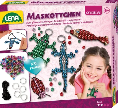 Image de Kit de bricolage mascotte LENA avec perles XXL et instructions