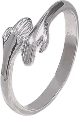 Produktbild von Verstellbare Umarmungsringe aus Kupfer in Gold- und Silberfarben HUG Ring Silber