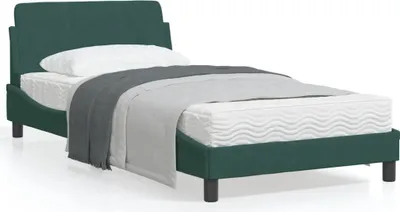 Produktbild von Bettgestell mit Kopfteil Dunkelgrün 100x200 cm Samt - Klassische Betten 373135