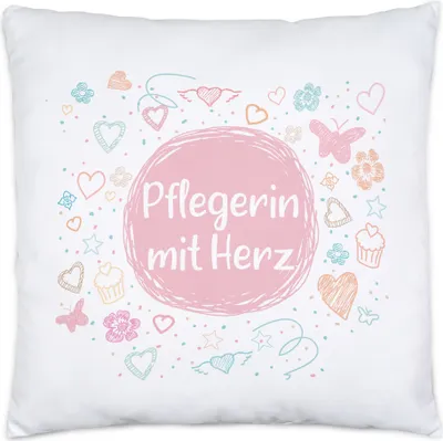 Produktbild von Pflegerin mit Herz Kissen Inkl. Füllung Dankeschön Geschenk Danke Sagen Für Alles Pflegekräfte