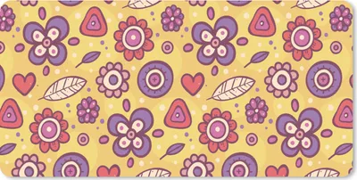 Produktbild von MuchoWow® Mauspad Mousepad Muster - Blumen - Lila - Orange 60x30 cm - Mousepads - Maus Mat - Pad - Mausunterlage - Nachhaltig