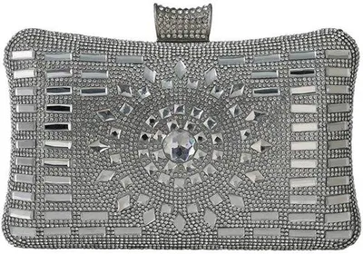 Image de Pochette argentée à paillettes, élégant sac à bandoulière, petite trousse à bijoux pour femme, accessoire de soirée, petit sac à chaîne
