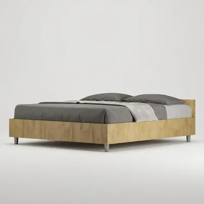Produktbild von Doppelbett mit Stauraum aus Holz 160x190cm Nuamo Oak