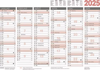 Produktbild von 2025 Brunnen Tafelkalender A3 1S/6Monate