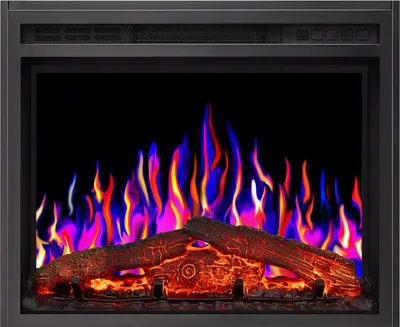 Immagine prodotto di ArtiFlame Camino elettrico AF24 Multicolor Camino elettrico da incasso con funzione riscaldante 900/1800 W, effetto fiamma 3D realistico, illuminazione a LED, timer, nero