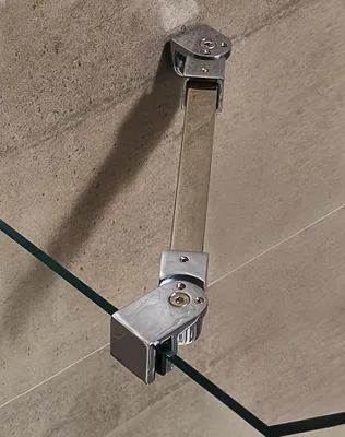 Image de Barre de stabilisation pour douche - Barre de soutien - 40 cm - Inox 304 - Pour verre de 8 à 12 mm - Sans perçage