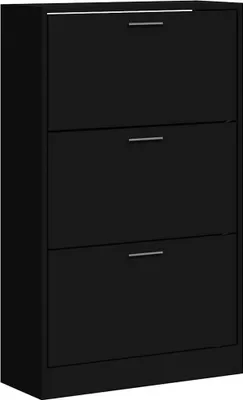 Produktbild von vidaXL Schuhschrank Schwarz 63x24x103 cm Holzwerkstoff