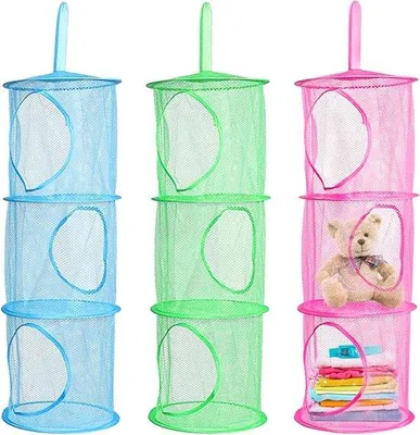 Produktbild von 3-teilige Aufhängetasche Spielzeug Organizer Aufbewahrungsbox für Plüschtiere