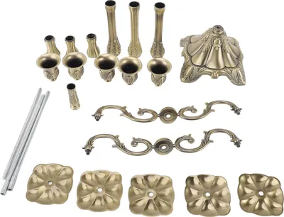 Image de Bougeoir vintage, exquis, léger, luxueux, brillant, 5 têtes en bronze pour bougies, mariage, Noël, Halloween, 85 cm