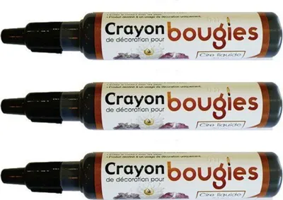Image de 3 crayons de cire liquide pour bougies - noir