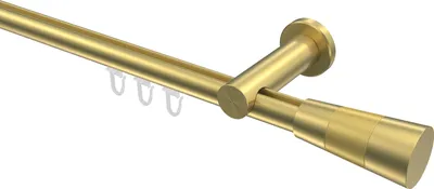 Produktbild von Interdeco Innenlaufstange / Gardinenstange mit Innenlauf Messing-Optik, Typ Platon Tanara (Konus Bicolor), 20 mm Ø 1-läufig, 120 cm