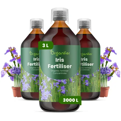 Obrázek produktu pro Iris Tekuté Hnojivo 3x1 L – 2-1-8 NPK – Pro Iris – Podporuje Rovnomerný Růst & Stabilné Stonky Květů – Organifer