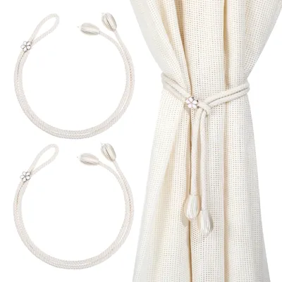 Produktbild von Raffhalter für Gardinen, verstellbar, Boho, weiß