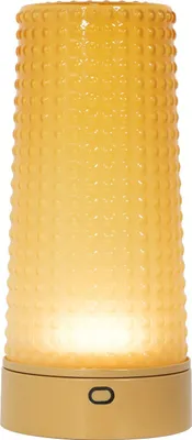 Immagine prodotto di Zafferano Soffio - Lampada da Tavolo LED Ricaricabile IP65, Touch Dimmer, Senza Fili, 10h Autonomia - Oro Opaco e Vetro Soffiato Ambra