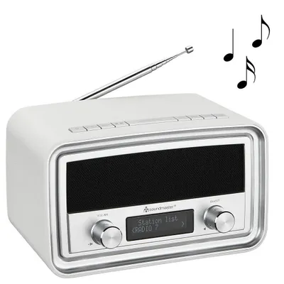 Zdjęcie produktu dla Soundmaster UR190, Zegar, Cyfrowy, DAB+, FM, PLL, LCD, 3,5 mm, Biały