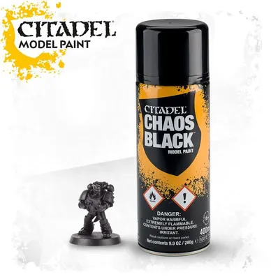 Produktbild von Games Workshop Chaos Black Spray, Schwarz, Sprühfarbe, Flüssigkeit, 400 ml, 1 Stück(e)