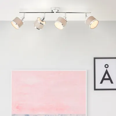 Immagine prodotto di BRILLANTE tubo faretto grigio ALEXIA | 22 x 86 x 10 cm | 4x E14 max. 28 W | orientabile | metallo/tessuto