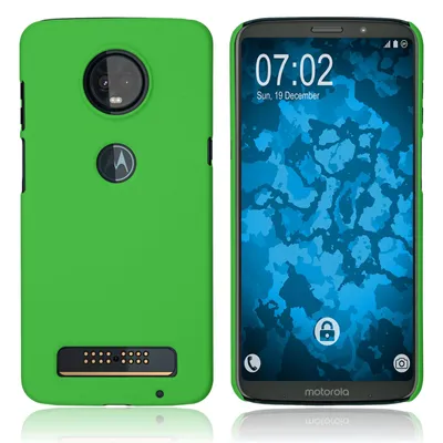 Produktbild von PhoneNatic Case kompatibel mit Motorola Moto Z3 Play - Hülle grün gummiert Hard-case Cover