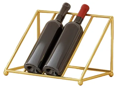 Produktbild von Weinregal aus Eisen, schräg, für 4-5 Flaschen, moderner minimalistischer Weinorganizer für Eingangsbereich, Barschrank und Dekoration