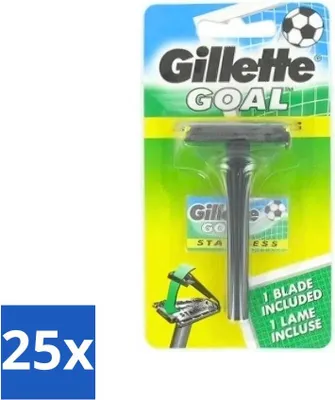 Obrázek produktu pro Sada na holení Gillette Goal - Nerezová ocel - Odolná a ostrá - 1 žiletka - výhodné balení - 25 kusů