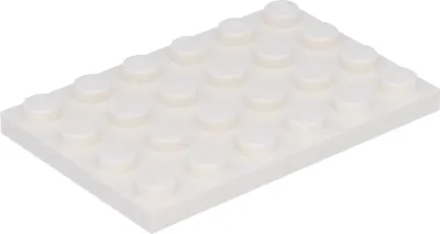 A white LEGO plate with studs.