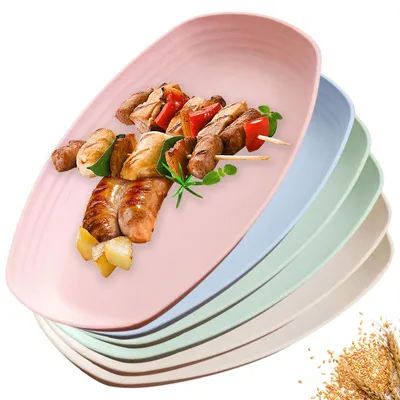 Zdjęcie produktu dla Zestaw 6 głębokich talerzy, średnica 29,5 cm, wytrzymałe talerze z tworzywa sztucznego, idealne do codziennego użytku
