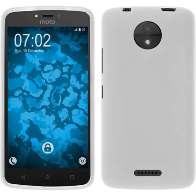 Produktbild von PhoneNatic Case kompatibel mit Lenovo Moto C Plus - weiß Silikon Hülle matt + 2 Schutzfolien