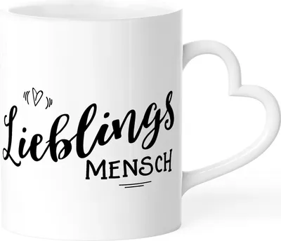 Produktbild von Tasse mit Herz-Henkel Lieblingsmensch Geschenk-Idee Freund/Freundin/Partner beste Freunde SpecialMe® weiß Herz-Tasse