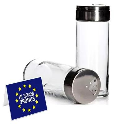 Produktbild von Salz- und Pfefferstreuer aus Glas im 2er Set 240 ml - mit 3 verschiedenen Lochgrößen - 100% bleifrei