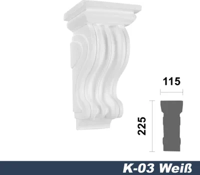 Produktbild von MARBET DESIGN Stuckkonsolen Styropor weiß & gold - Barocke Wandkonsolen Stuck Dekorbau Akanthus Wanddekoration - Historische Wandkunst Konsole Ornament Gesimse Wandelement (K-03 weiß)