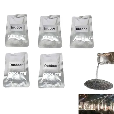 Product packaging and a pile of product material are shown against a white background.