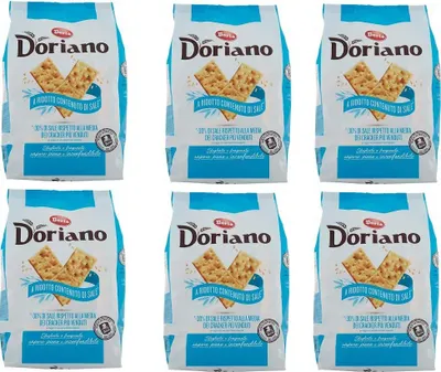 Produktbild von 6x Doria Doriano Crackers ohne Salzkörner Salzgebäck gesalzen 700g kekse