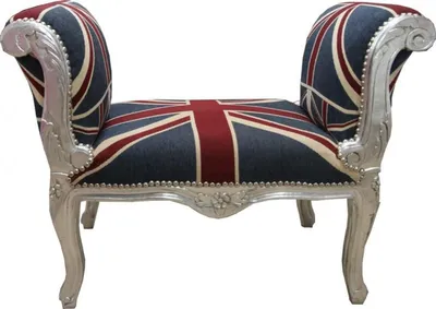 Obrázek produktu pro Barokní stolička Union Jack / Silver - Sedák lavice