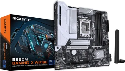Produktbild von Gigabyte B860M GAMING X WIFI6E - Motherboard - ATX - LGA1851-Sockel - AMD B850 Chipsatz - USB4, USB-C 3.2 Gen2, USB 3.2 Gen 1 - Bluetooth, Wi-Fi 6E, Gigabit LAN - Onboard-Grafik (CPU erforderlich)