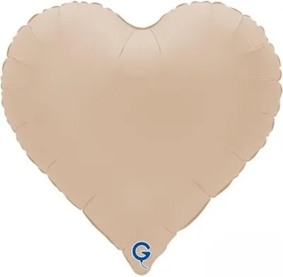 Produktbild von 18"/Ø46cm Herz Folienballon "Sweetie Heart" | Farbwahl Farbe: Soft Matte Cappuccino