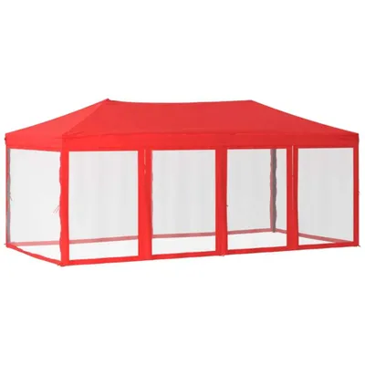 Produktbild von vidaXL Partyzelt Faltbar mit Seitenwänden Rot 3x6 m