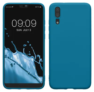 Produktbild von kwmobile Handyhülle für Huawei P20 Hülle - TPU Case - Kabelloses Laden - Schutzhülle Cover in Karibikblau