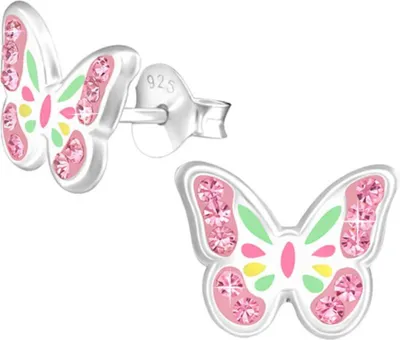 Produktbild von Ohrstecker Schmetterling Kinder: Ohrringe Silber 925