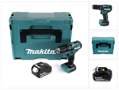 Obrázek produktu pro Akumulátorová příklepová vrtačka Makita DHP 483 M1J 18 V 40 Nm + 1x akumulátor 4,0 Ah + Makpac - bez nabíječky