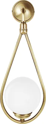Immagine prodotto di Lampada da parete in ottone vetro H: 44 cm in bronzo luce bianca E14 paralume a sfera rotonda Art Nouveau