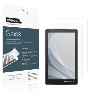 Image de 2x Protection ecrán pour Garmin zumo XT3 4.7 Zoll mat Verre souple Film Protecteur 9H dipos