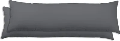 Produktbild von 2er Set Seitenschläferkissen Kissenbezug 40x145 cm Uni anthrazit grau Microfaser