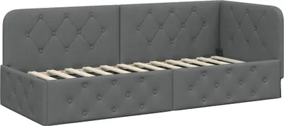 Obrázok produktu pre vidaXL Rohový rám postele tmavošedý 80 x 200 cm látka
