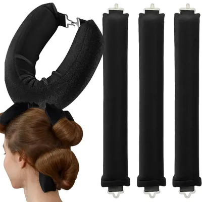 Produktbild von Lockenwickler Papilotten Haarwickler ohne Hitze weiche Schaumwickler Blowout Set 3 Stück Schwarz